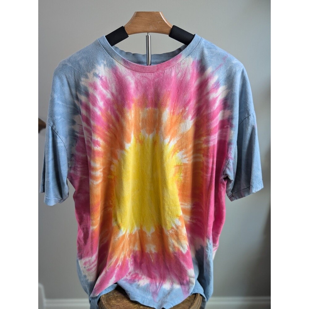 Forever 21 Men's Tie Dye Sunburst T-Shirt Size Large Y2K Festival Hippie Summer